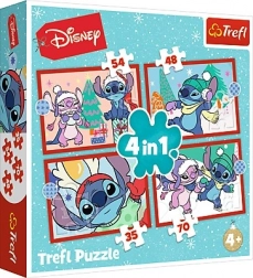Puzzel 4-in-1 STITCH Kerst