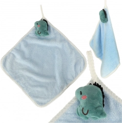 Otroška brisačka za vrtec 30 × 30 cm – modri dinozaver