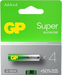 Alkalické baterie GP Super LR03/AAA 4ks