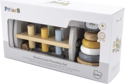 VIGA PolarB Træpyramide og pind med pingvin Montessori