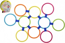 Teddies colorful jumping rings with connectors, set of 10 pcs