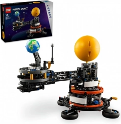 Lego Technic planet Earth and the Moon in orbit
