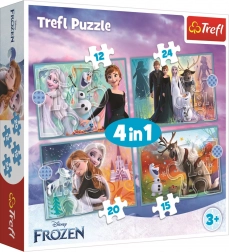 Frozen Puzzle 4u1 (12, 15, 20, 24 dijelova) - Prekrasan svijet