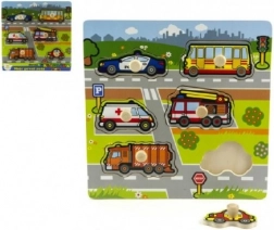 Houten insteekpuzzel Mijn eerste auto's