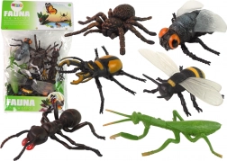Set of realistic insect and spider figures – 6 pcs
