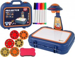 Dziecięcy projektor do rysowania w walizeczce – niebieski
