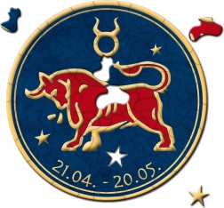 Round Zodiac Puzzle – Taurus, 33 pieces