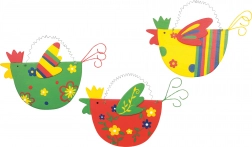 Színes fa tyúkok – 3 darabos szett