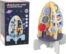 Træuddannelsesraket med kuglelabyrint og tandhjul