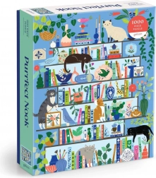 Puzzle GALISON PURRFECT NOOK – cicás könyvtár, 1000 darabos