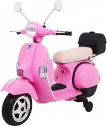 Scooter électrique pour enfants Vespa rose avec roues stabilisatrices