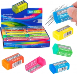 Colorful school and office eraser WEIBO 6 cm