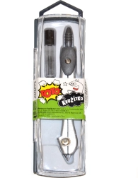 Compasso scolastico in metallo con set di mine di ricambio