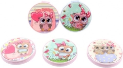 Specchietto tascabile doppio con gufetti 7 cm