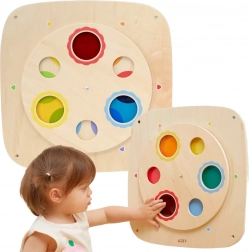 wooden wall-mounted sensory color mixing board VIGA