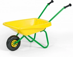 Dziecięca taczka ogrodowa z metalową ramą – żółta
