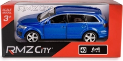 Modello in metallo RMZ City Audi Q7 V12 1:40 blu con porte apribili e pull-back