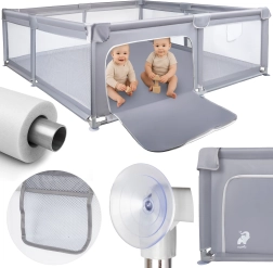 Kinderbox KIVO 180 × 200 cm grijs