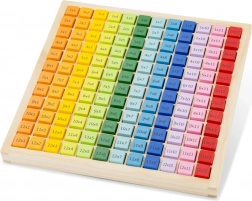 Educational wooden multiplication table