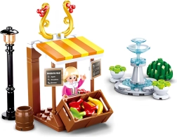 Sluban Girl's Dream Village Stall with Fruit and Fountain