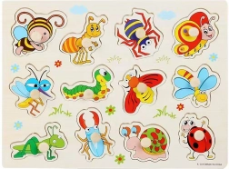 Dřevěná vkládačka hmyz 30 cm