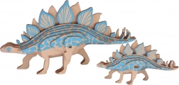 Woodcraft træ 3D-puslespil stegosaurus 2 i 1