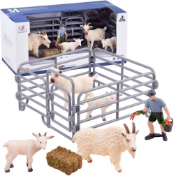 Serie animali da fattoria – set di capre dal recinto, figurine – Capra