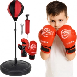 kids’ boxing set with freestanding punching ball and gloves, height-adjustable