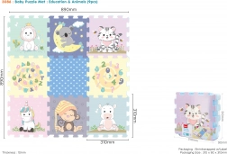 Mehke penaste sestavljanke z živalmi 32 × 32 cm, 9 kosov