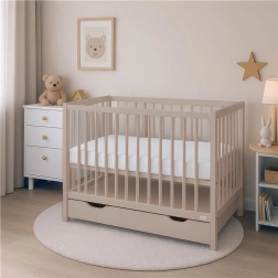 New Baby Basic crib with drawer, cashmere