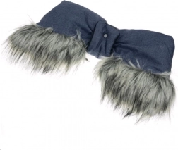 2-in-1 stroller hand muff with faux fur New Baby blue