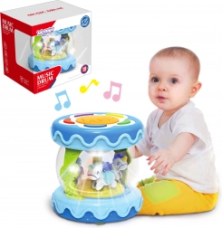 Woopie kinderdrum 3-in-1 met speeldoos en projector + rol voor kruipleren