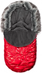 Luxury winter footmuff with faux fur New Baby, black