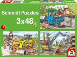 SCHMIDT Construction Site Puzzle Set 3×48 pieces