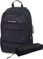 studentský set batoh a etue oxy sport abstract – ergonomický školní batoh 24 l s penálem