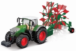 Bburago Tracteur de ferme 10 cm à inertie avec remorque Fendt 1050 Vario