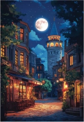 Puzzle Galata bei Vollmond 500 Teile ANATOLIAN