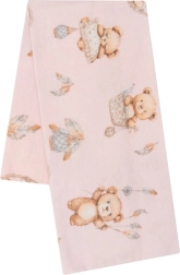 Flannel baby diaper with teddy bear print pink NEW BABY