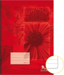 A4 Notebook, ruled with margin, Red Flowers, 40 sheets