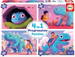 Educa Puzzle Friendly Dinosaurs 4in1