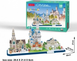 CUBICFUN 3D Puzzle CityLine Panorama Bayern – 178 Teile