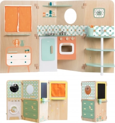 Foldable multifunctional playhouse with kitchen CLASSIC WORLD XXL