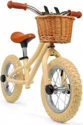 bigjigs toys cream balance bike with basket