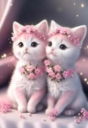 Diamond Painting Pink Kittens 30x40cm