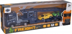 Metal Tractor-Trailer with Cars, Pull-Back 42 cm with Light and Sound