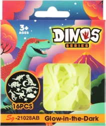 Glow-in-the-dark dinosaur stickers – set of 16