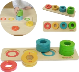 Masterkidz wooden sorter of colored rings Montessori