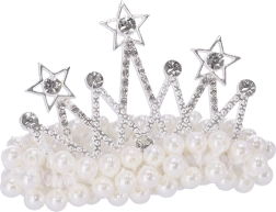 Decoratief haarelastiek met parels – Kroon