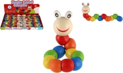 Wooden jointed caterpillar 18 cm – colorful bendable toy