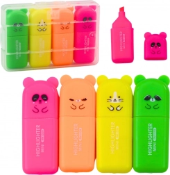 Set of Mini Highlighters Bears in a Plastic Case, 5 pcs